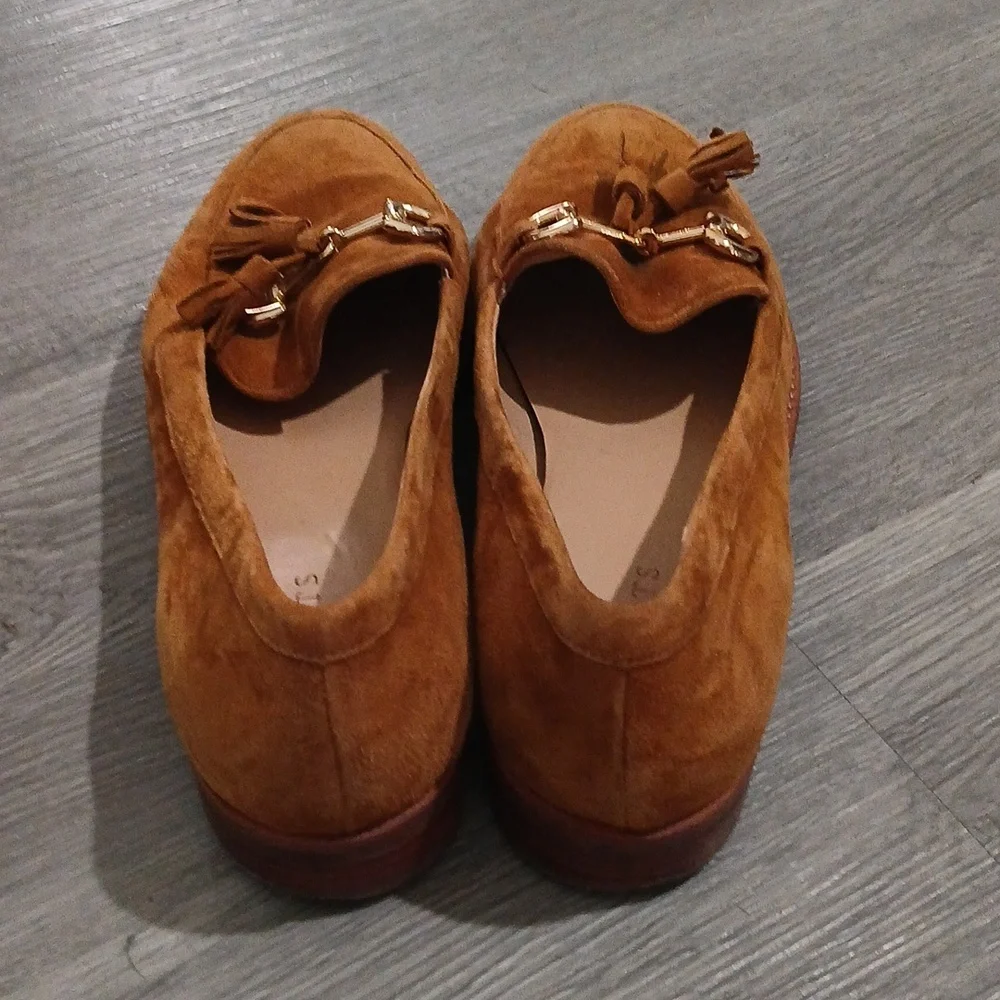 Talbots Women's Suede Tassel Loafers in Camel  Sz 10.5  EUC - Picture 4 of 9